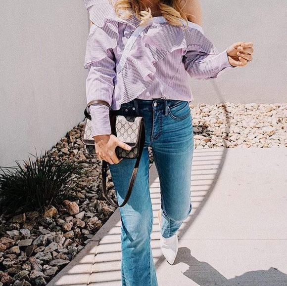 ENGLISH FACTORY STRIPES ASYMMETRICAL SHIRT S - Picture 3 of 14